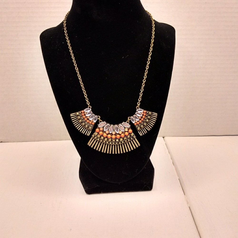 Art Deco style antique gold tone necklace